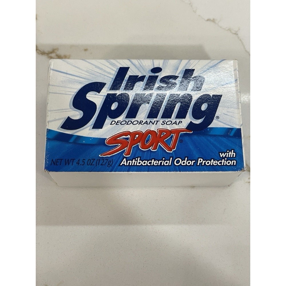 Vintage Irish Spring‎ Sport Deodorant Bar Soap Antibacterial Odor Protect 4.5 oz